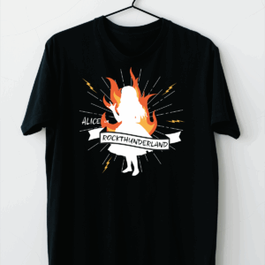 T-Shirt (100% Cotton) schwarz mit färbigem Bandlogo (Größe L)